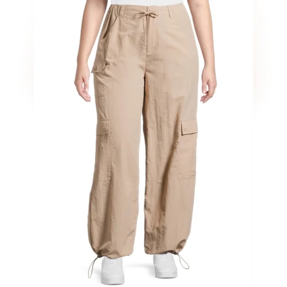 Madden NYC Juniors Taupe Lightweight Cargo Parachute Pants Size XXXL
